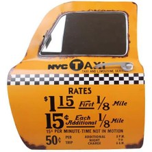 Katre46 Dekoratif Newyork Taxi Temalı Sarı Araba Kapısı Ayna