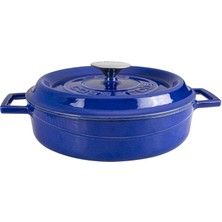 Premium Serisi - Döküm Çok Amaçlı Tencere, Yuvarlak, 24 Cm, Majolik Mavi