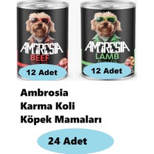 24'lü Ambrosia Yetişkin Köpek Maması Konserve Karma Koli 012