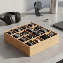 Bambu Çekmece Içi 15 Bölmeli Organizer | Çok Amaçlı Takı, Saat, Çorap, Iç Giyim ve Kemer Düzenleyici