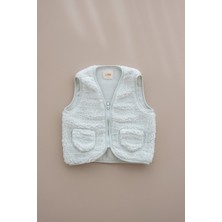 Lollie Teddy Peluş Çocuk Bebek Yelek - Mint