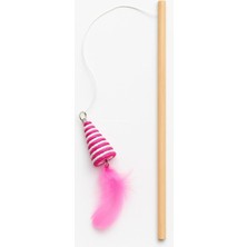 Koni Uçlu Kedi Oltası Dayanıklı Esnek Saplı Oyuncak Kediler Için Etkileşimli Tüylü Oyun Çubuğu Kırıl