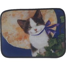 Miapet Elekli Desenli Kedi Tuvalet Önü Paspası 60 x 45 cm Dolunay
