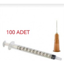 ENKAVET 1 cc ml Insülin Enjektörü 100 Ölçek 26G 0.45X13 mm Kahverengi Iğneli Steril 100 Adet