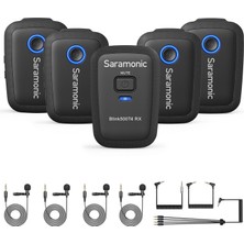 Saramonic Blink 500 T4 4 Kişilik Kablosuz Yaka Mikrofon Sistemi, 2,4 Ghz, 328 Ft Menzil, 4 Verici ve