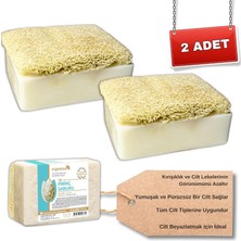 Organicsun Doğal Kabak Lifli Pirinç Sabunu 120 gr x 2 Adet Tüm Cilt Tipleri Için Beyazlatma Etkili E