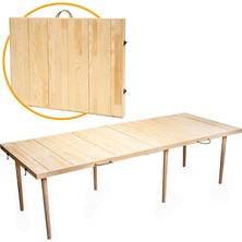 Pratikoutdoor Katlanır Kamp, Piknik ve Bahçe Masası 75X180 cm - Ham Naturel Renk