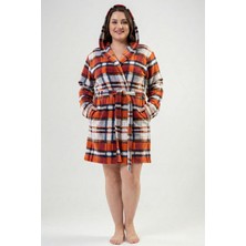 Cotonhause Kadın Büyük Beden Kısa Brown Polar Sabahlık COT312116