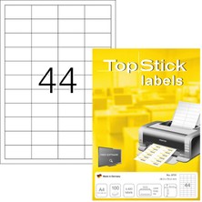 Topstick 8731 Evrensel Etiketler, 100 Yaprak, 48,3 x 25,4 Mm, 44 Pro A4 Yaprak, 4400 Adet, Kendinden