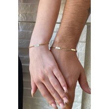 Zümrüt Sarraf 14 Ayar Altın İsim Yazılabilir Plakalı Bileklik