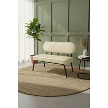 Azra Mobilya Luna Ikili Koltuk – Modern Tasarım | Deri Kumaş | Metal Ayaklı | 7 Renk Seçeneği | Krem