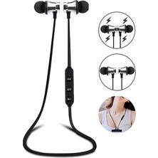 Gampus Mikrofonlu Kulak Içi Kulaklık Mıknatıslı Bluetooth Sporcu Spor Kulaklığı Boyuna Asılan