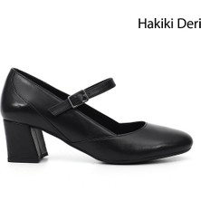 Gönderi(r) Kadın Siyah  GDZA134M0497 Kalın Topuklu Mary Jane Hakiki Deri Ayakkabı