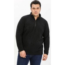 Exuma Erkek Büyük Beden Yarım Fermuarlı Polar 2312001 - Siyah
