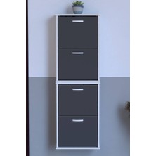 Lina Vella Home Pratik' 2 Li Asma Kapı Önü 52 x 156 x 25,5 Cm’ Lik 4 Düşer Kapak 8 Göz Bölmeli Ayakkabılık