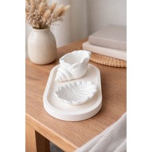 Akanart Dekoratif Deniz Kabuğu Beton Set – 3’lü Beyaz