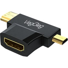 Veggieg Mini HDMI / Micro HDMI Erkek To HDMI Dişi Dönüştürücü Adaptör