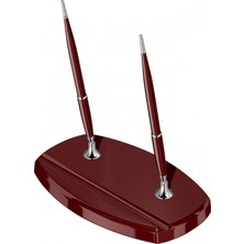 17 Ikili Kalem Masa Takımı Bordo Dolma Kalemtükenmez Kalem