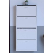 Lina Vella Home Pratik' 2 Li Asma Kapı Önü 72 x 156 x 25,5 Cm’ Lik 4 Düşer Kapak 8 Göz Bölmeli Ayakkabılık