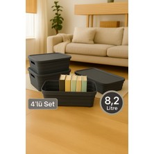 Nesto Home 4'lü Set Çok Amaçlı Renkli Kutu Kapaklı Ofis Organizeri 4x8.2 Litre