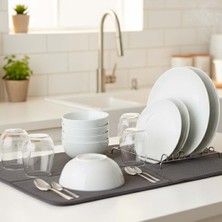 Decobella Bizdeneve Mikrofiber Bulaşık Kurutma Matı Tezgah Üstü - Antrasit