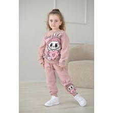 bebexy Labubu Baskılı  Eşofman Takımı Gül Kurusu