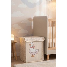 Luxway Home Ördek Desen Büyük Boy Kapaklı  Kirli Çamaşır Oyuncak Düzenleyici Saklama Kutusu Sepeti 40X50X30