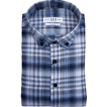 Süvari Rahat Kalıp Desenli Tam Pamuk Cepli Oduncu Gömleği