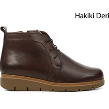 Gönderi(r) Kadın Kahverengi  GKZB134M1675 Fermuarlı Hakiki Deri Postal Bot