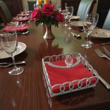 Asel Plast Firuze Peçetelik Şık Sofralar Aynalı Taşlı Peçetelik