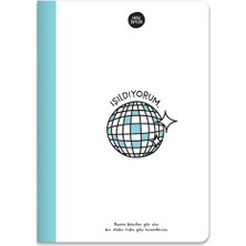 A5 80 Yaprak Renkli Sayfa Çizgili Defter, Mavi