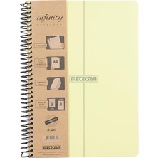 Meteksan Infinity Pastel Serisi, A4, 6 Konulu (3 Kareli, 3 Çizgili) 180 Yaprak Pp Kapaklı Spiralli D