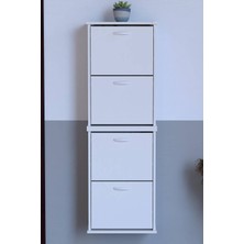 Lina Vella Home Pratik' 2 Li Asma Kapı Önü 52 x 156 x 25,5 Cm’ Lik 4 Düşer Kapak 8 Göz Bölmeli Ayakkabılık