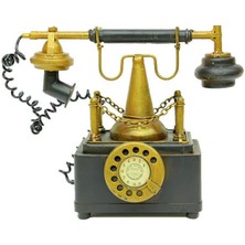 Katre46 Dekoratif Metal Telefon Kumbaralı Biblo Hediyelik