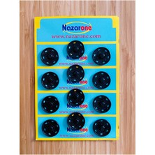 NAZAR Dikmeli Metal Çıtçıt 2.5cm (25MM) 12'li (12 Çift) Paket. Renk: Siyah