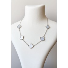Stainles Steel Van Cleff Model Yonca Beyaz Kolye