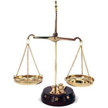 Katre46 Terazi Ahşap 20GR Dekoratif Ahşap ve Pirinçten Hediyelik