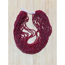 öztürk Jan Jan Koyu Bordo 12DIZI. Çekoslovakya, Adana, Hapishane Işi, Iğne Oyası Kum Boncuğu.