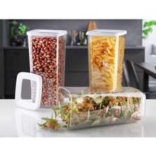 Safir Kare Vakumlu Saklama Kabı 3`lü Set 1,3lt