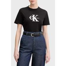 Calvin Klein Logolu Pamuklu Regular Fit Bisiklet Yaka T Shirt LV047E819GUB1 Bayan T Shirt LV047E819G Ub1