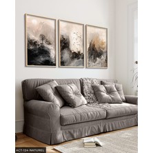 Evine Moda Fırça Izleriyle Modern Sanat 3 Parça Ahşap Çerçeveli Tablo Act