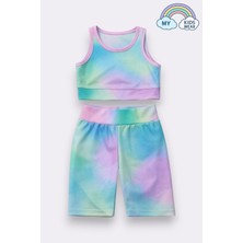 My Kids Wear Kız Çocuk Çok Amaçlı Batik Desenli Mayo & Spor Takımı 12439