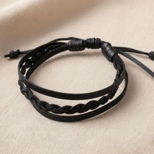 Uretti - Ali 7128 6902 El Yapımı Saç Örgülü Deri Bileklik