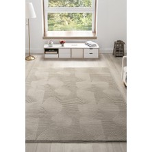 Maisoria Home  Rölyef Halı Kaymaz Tabanlı Makinada Yıkanabilir Leke Tutmaz Vizon Kesme Halı Salon Yolluk