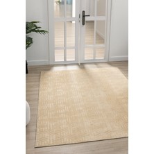 Maisoria Home  Rölyef Halı Kaymaz Tabanlı Makinada Yıkanabilir Leke Tutmaz Altın Kesme Halı Salon Yolluk