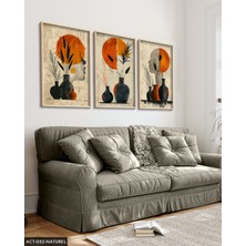 Evine Moda Modern Tasarım 3 Parça Ahşap Çerçeveli Tablo Act