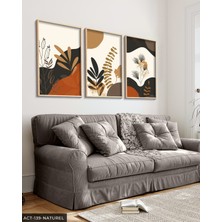 Evine Moda Botanik Sanat 3 Parça Ahşap Çerçeveli Tablo Act