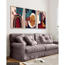 Evine Moda Soyut Poster 3 Parça Ahşap Çerçeveli Tablo Act