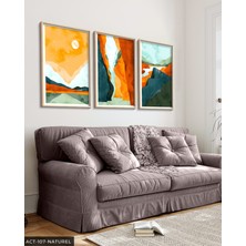 Evine Moda Renkli Modern Sanat 3 Parça Ahşap Çerçeveli Tablo Act