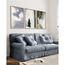 Evine Moda Minimalist Modern Sanat 3 Parça Ahşap Çerçeveli Tablo Act